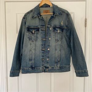 Signature by Levi Strauss Oversized Distressed Trucker Jean Jacket Size Medium